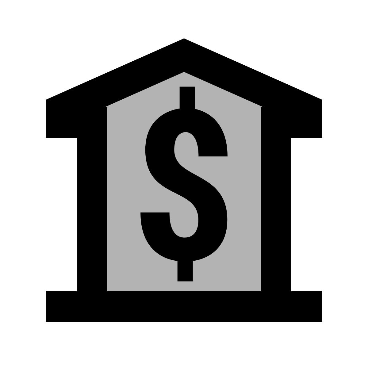 material two tone style bâtiment de banque icon