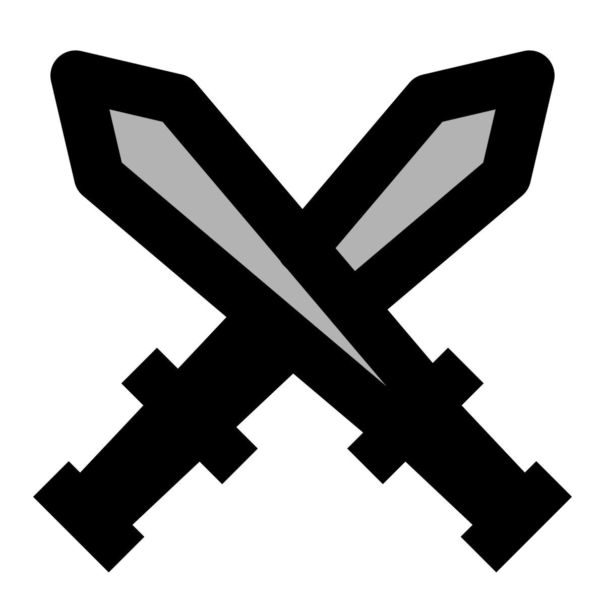 material two tone style épées croisées icon