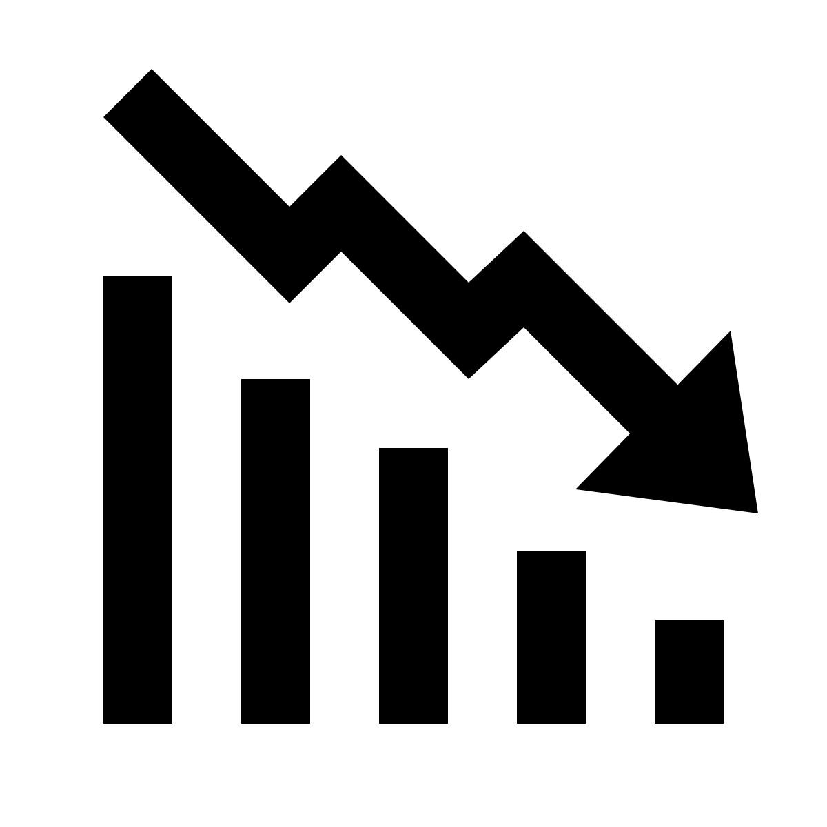 material two tone style sinkende tendenz icon