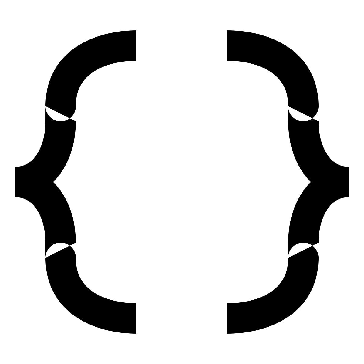 material two tone style curly brackets icon