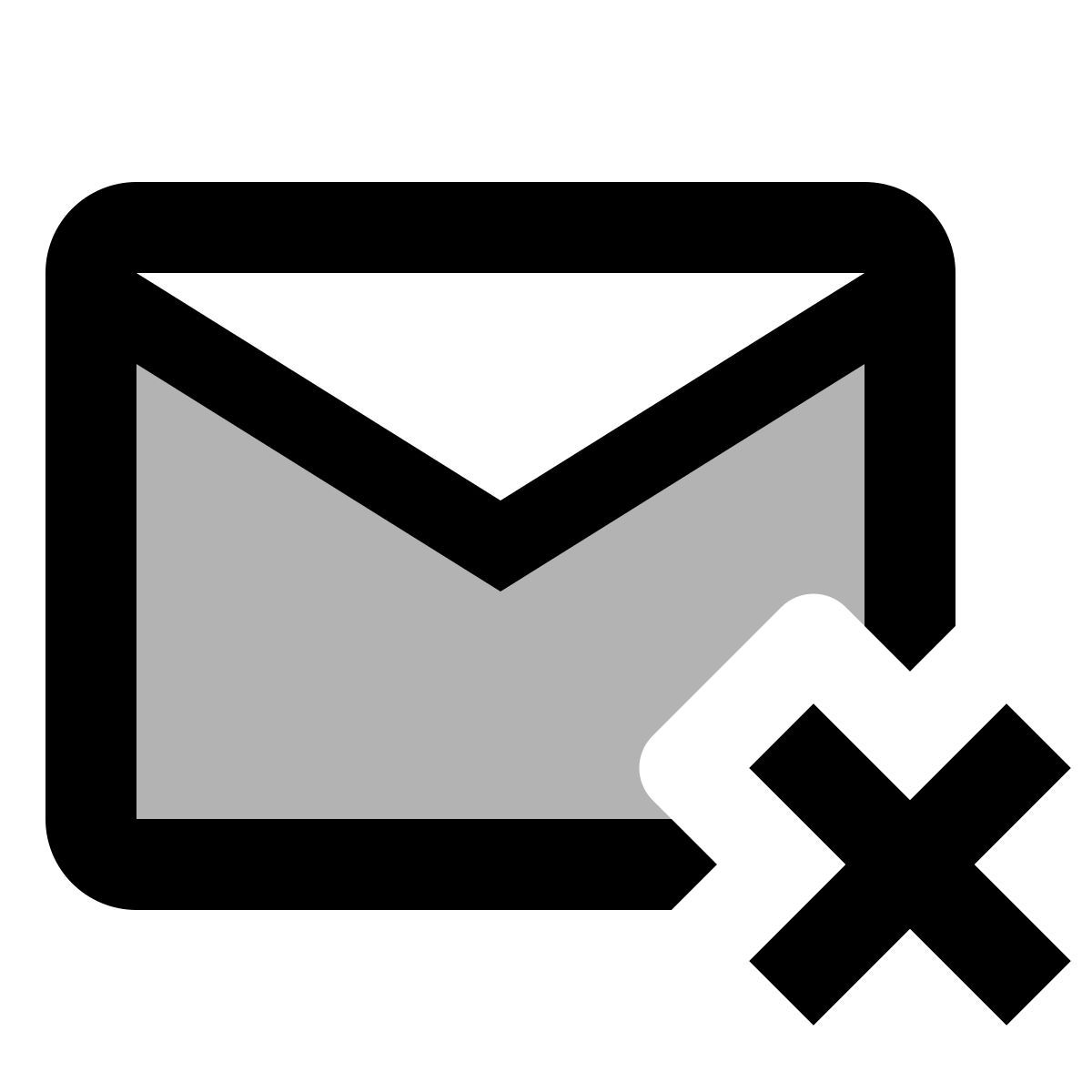 material two tone style message supprimé icon
