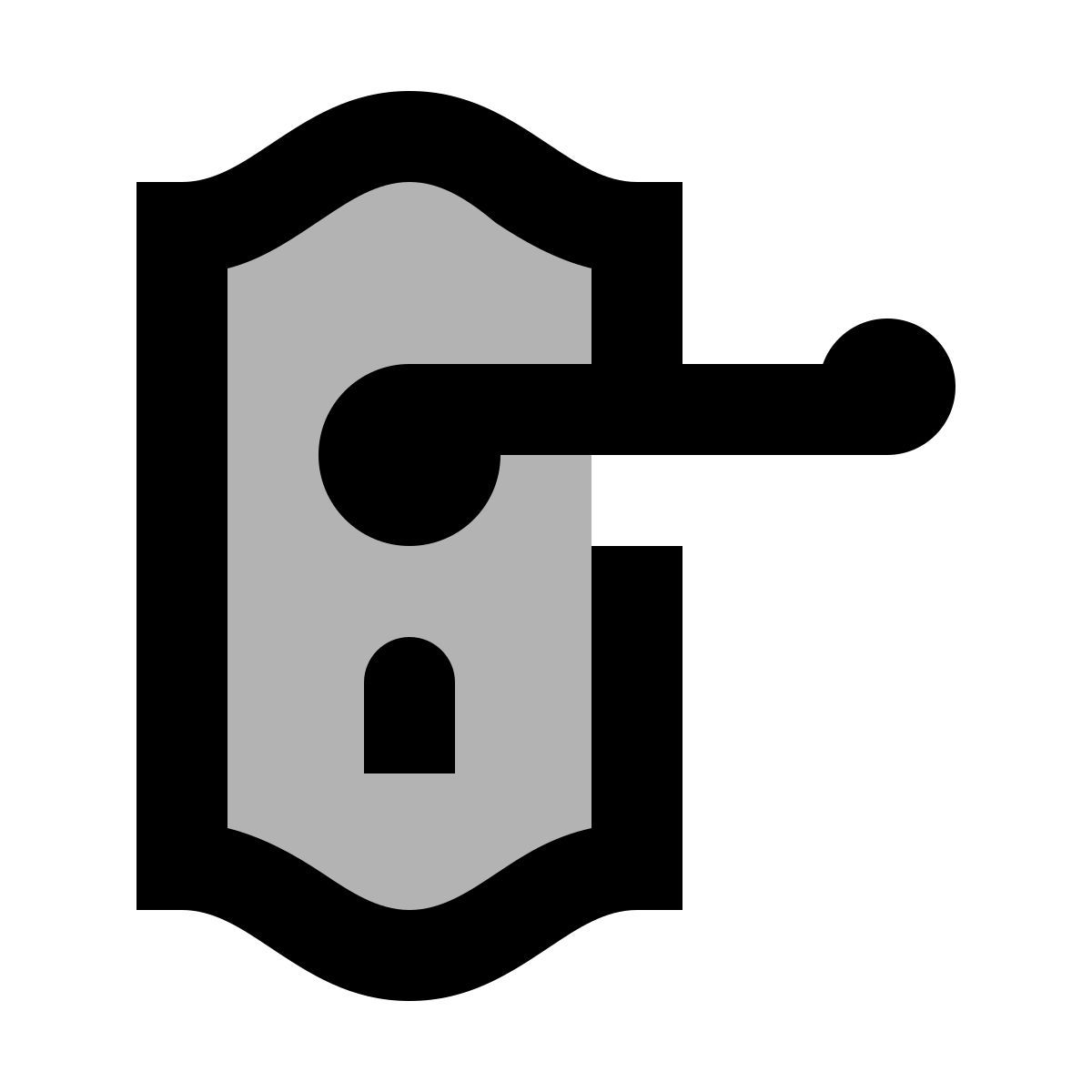 material two tone style door handle icon