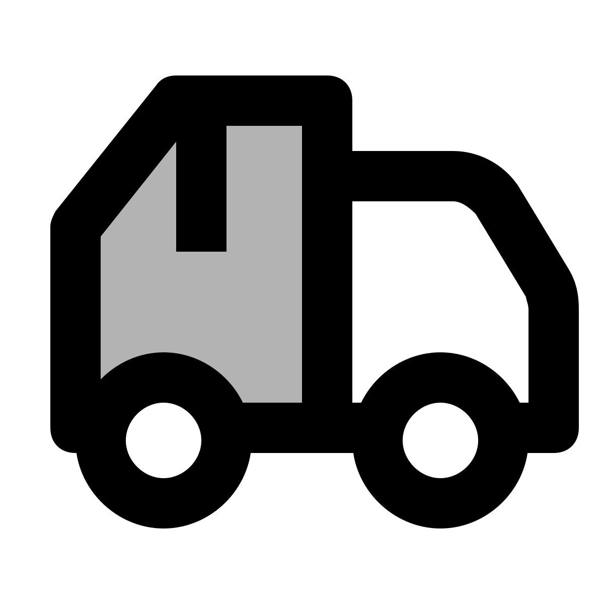 material two tone style camion della spazzatura icon