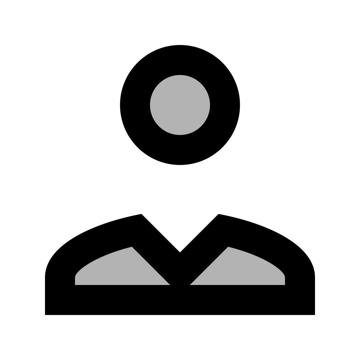 material two tone style 男性客人 icon