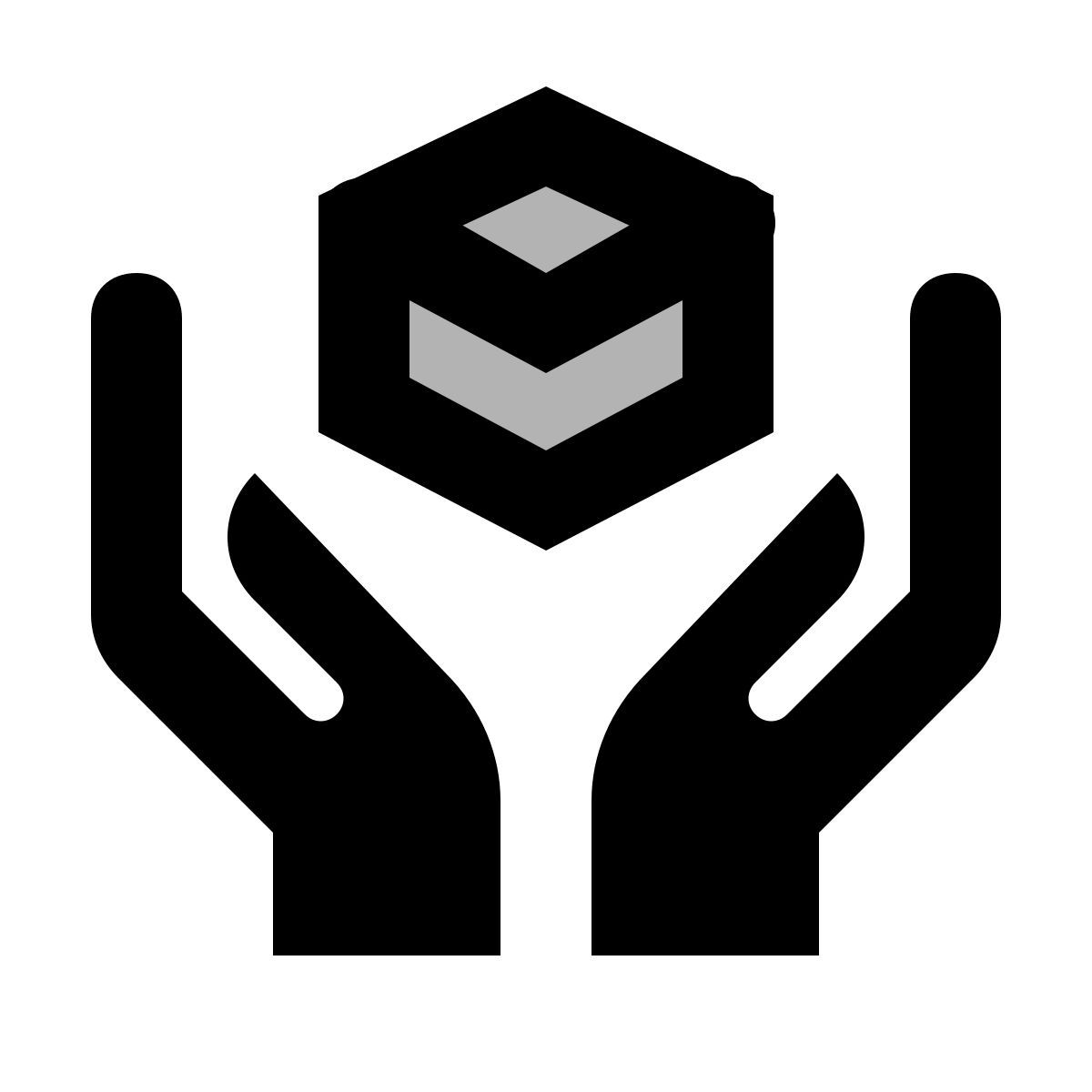 material two tone style mit vorsicht behandeln icon