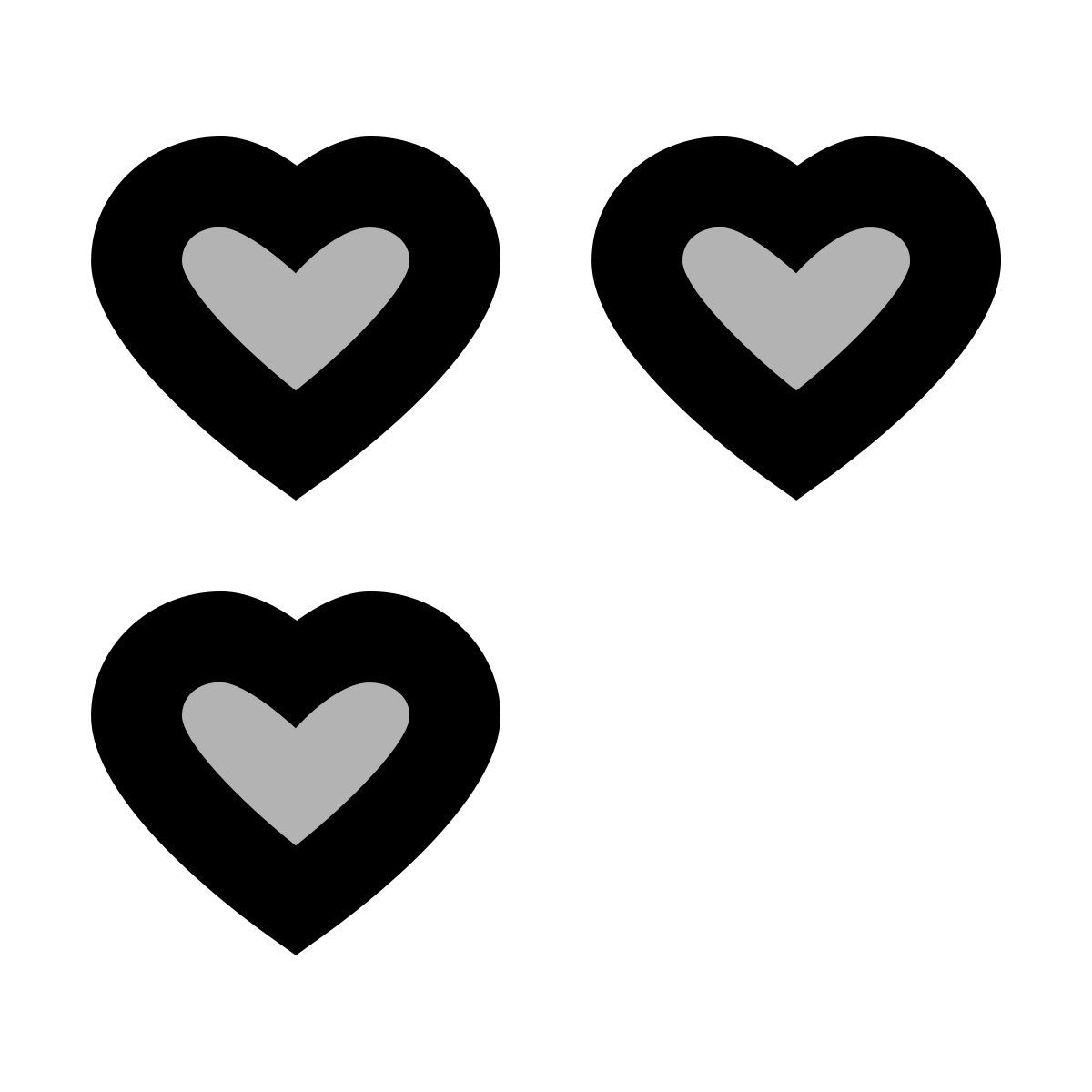 material two tone style heart border icon