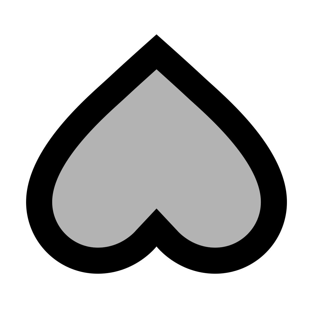 material two tone style herz auf dem kopf icon