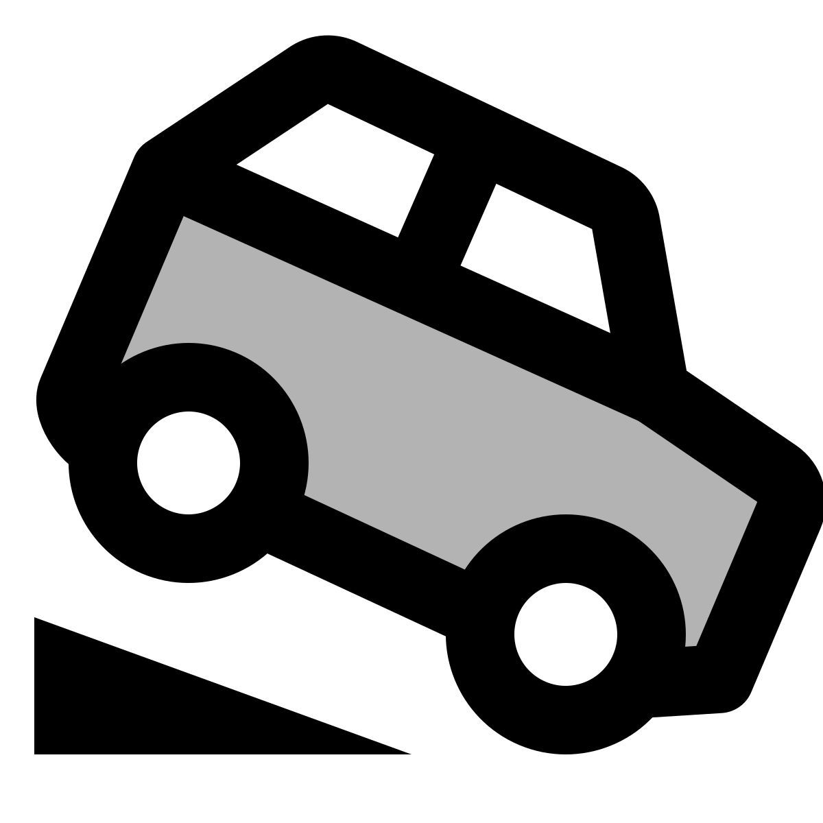 material two tone style 언덕 하강 제어 icon