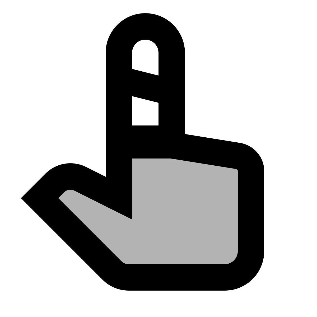 material two tone style verletzter finger icon