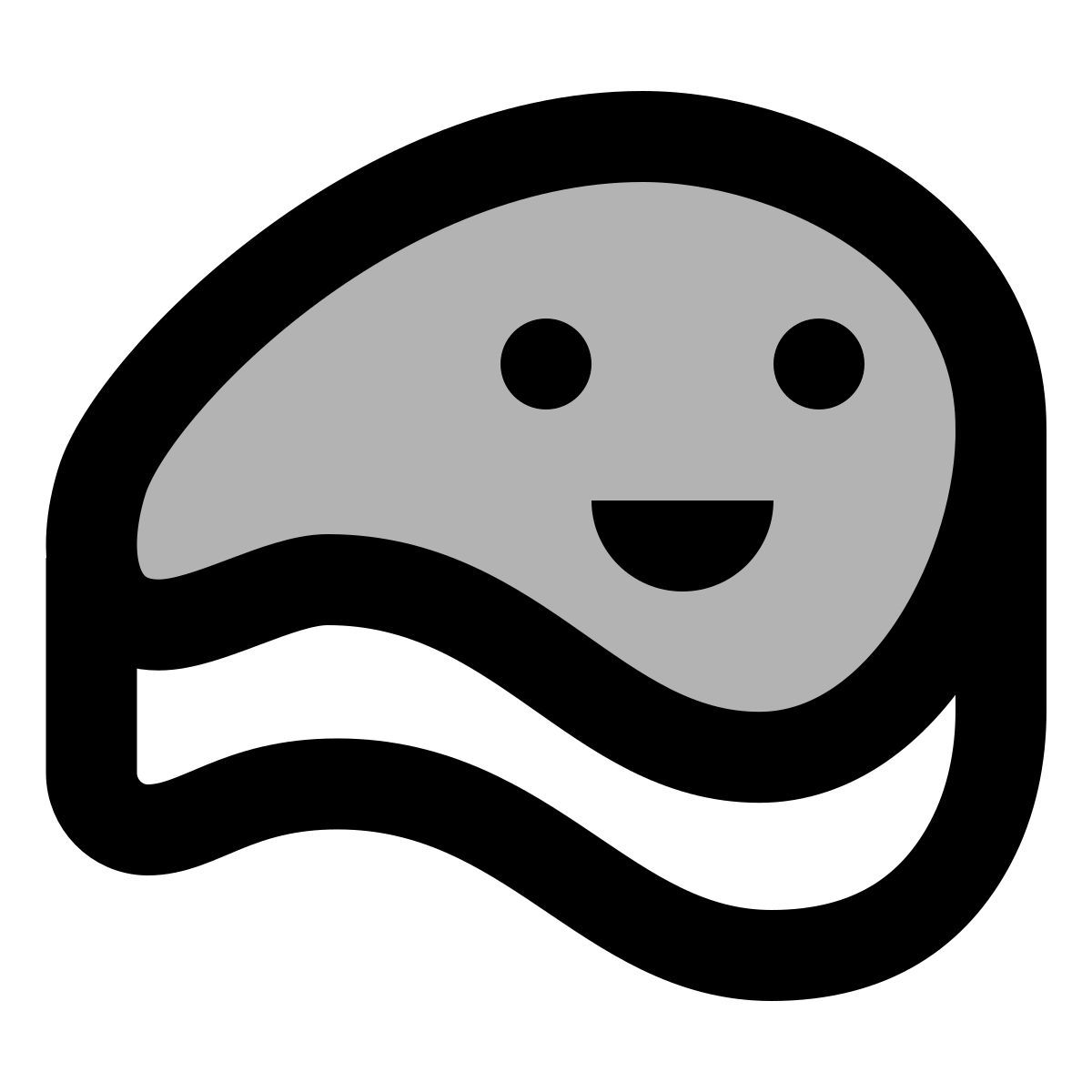 material two tone style kawaii steak icon