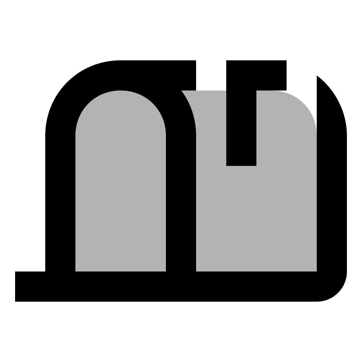 material two tone style caixa de correio icon