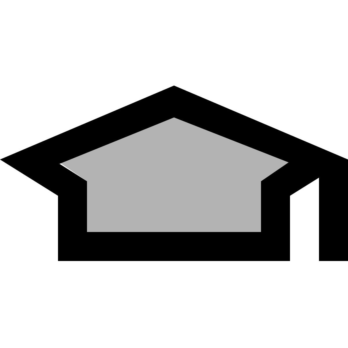 material two tone style akademischer hut icon