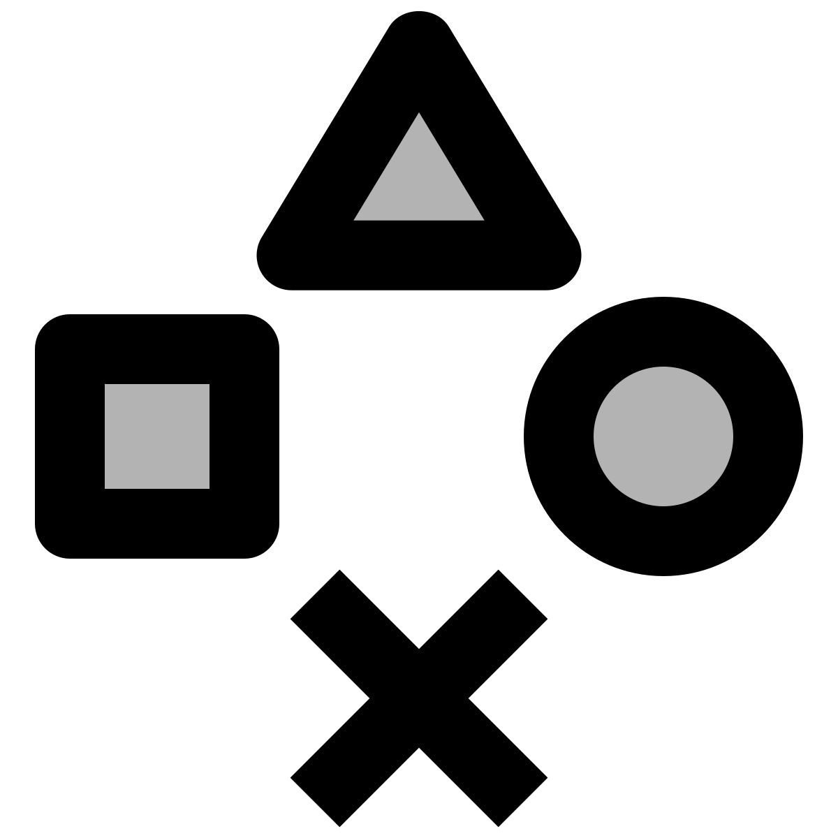 material two tone style botones playstation icon