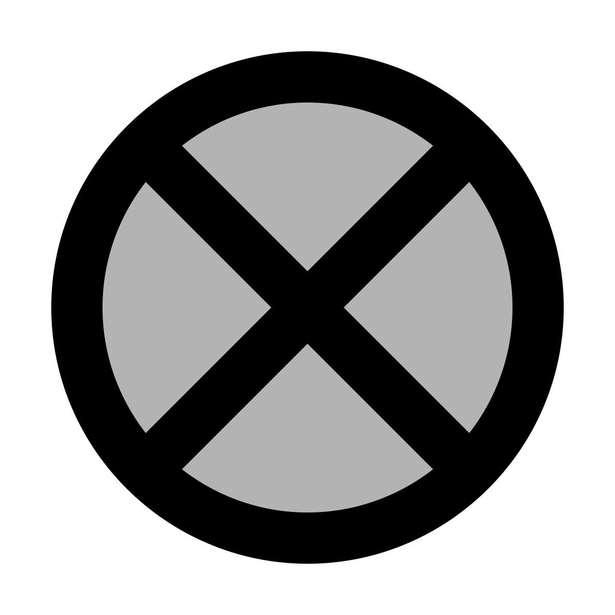 material two tone style panneau de traversée des rails icon