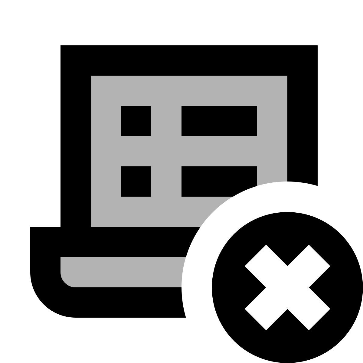 material two tone style reçu refusé icon