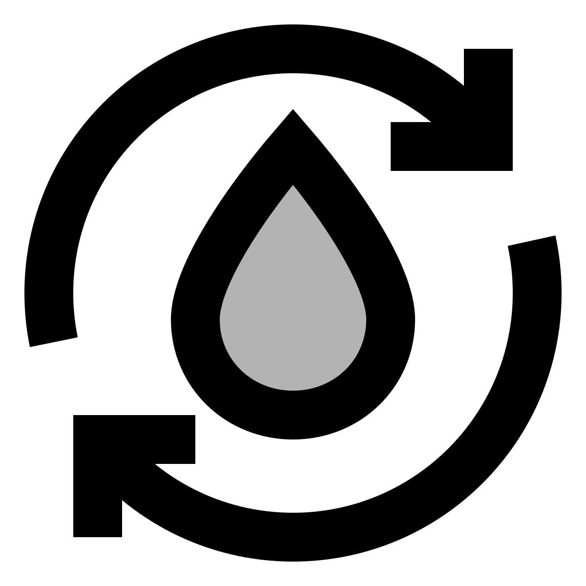 material two tone style recycled water icon
