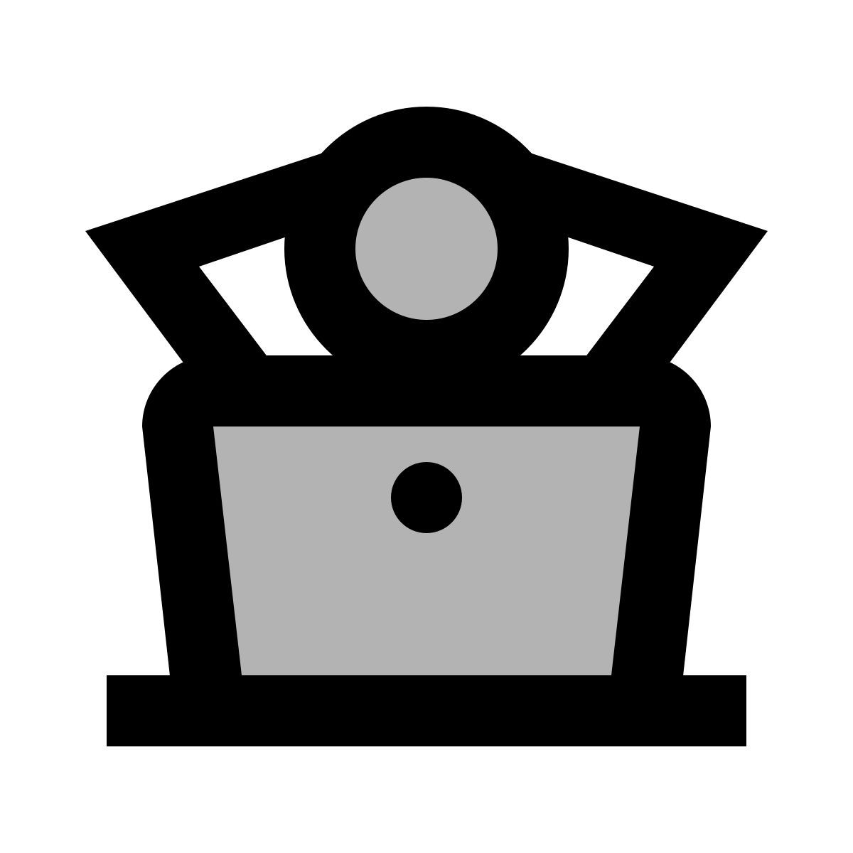 material two tone style relaxed working with a laptop icon