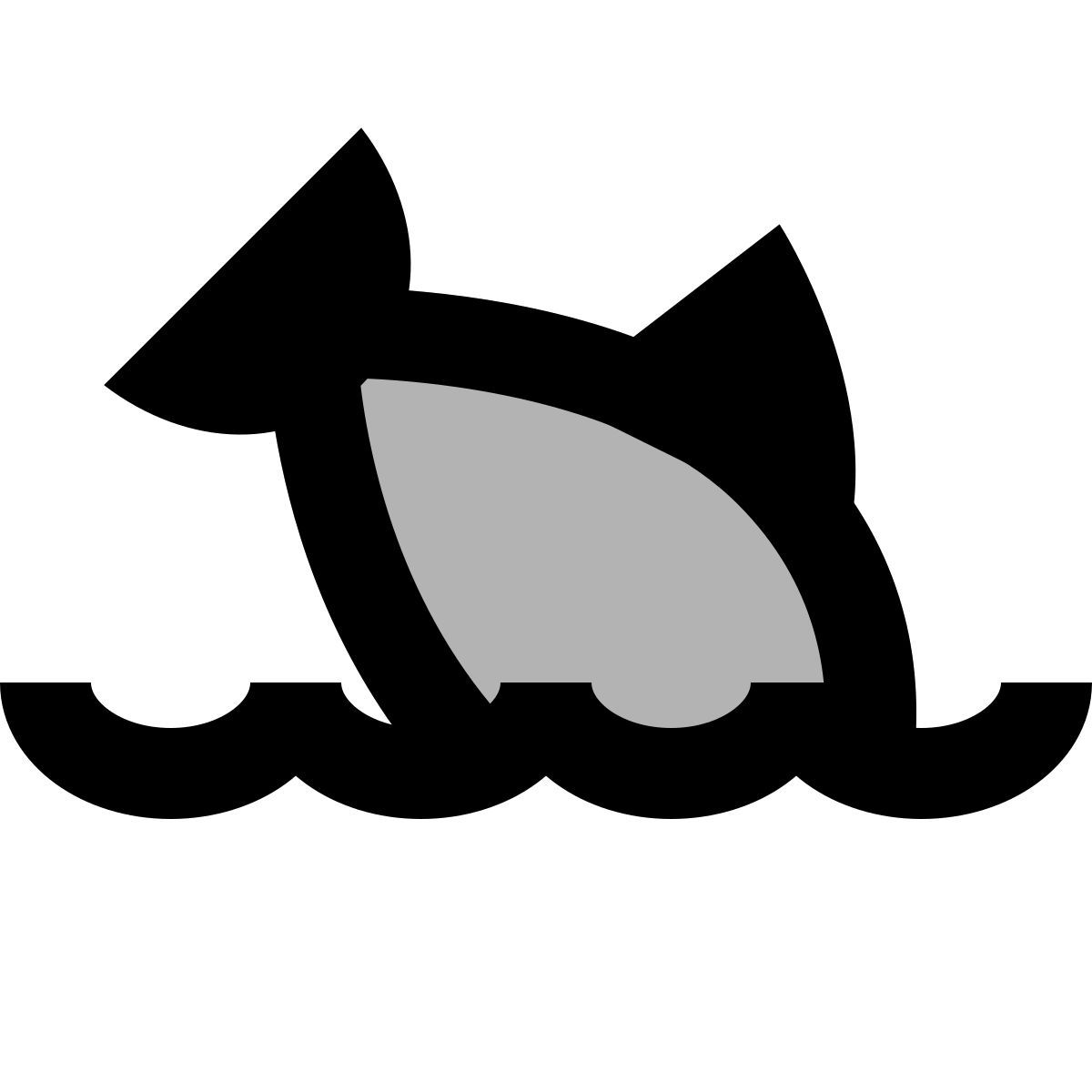 material two tone style released fish icon