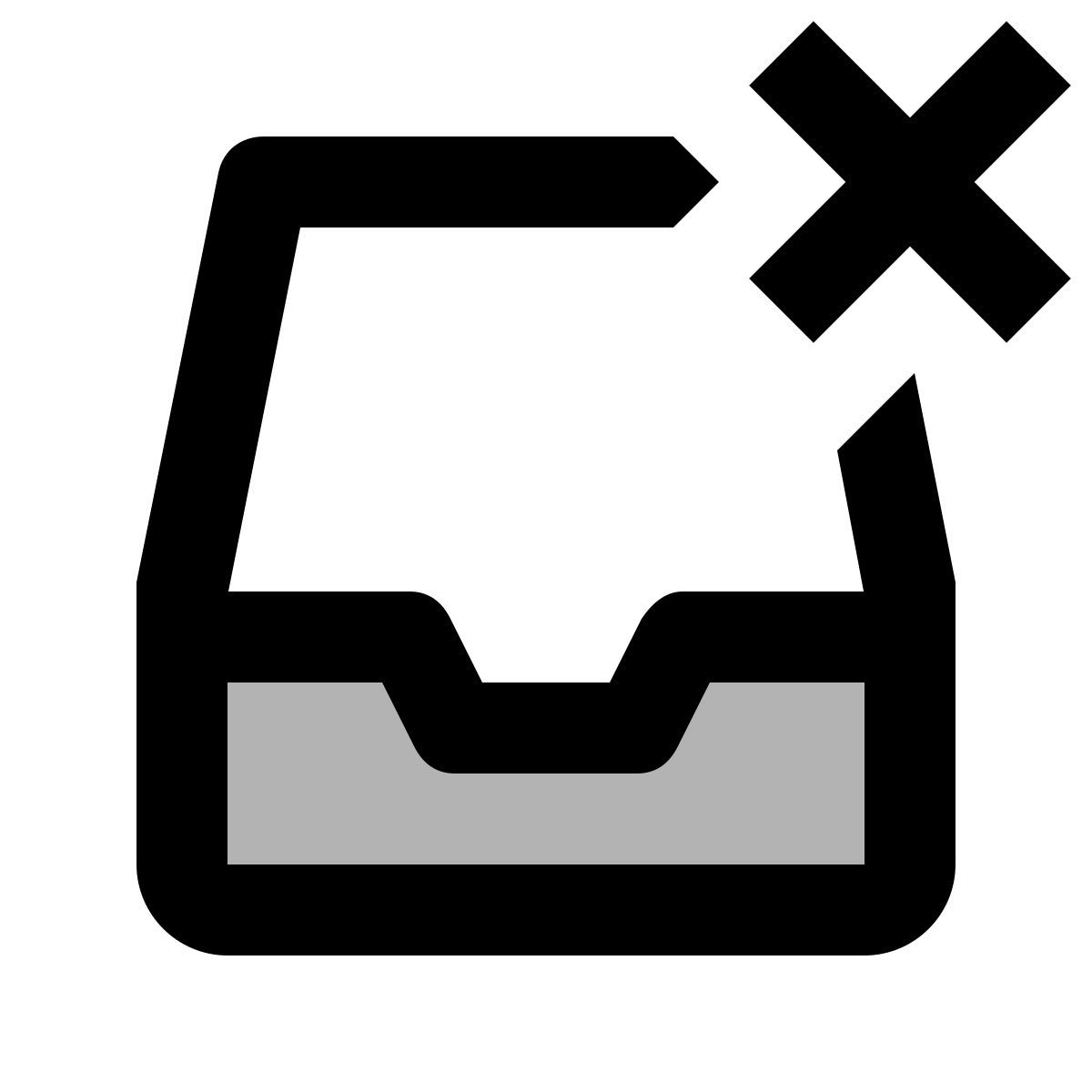 material two tone style supprimer de la boîte de réception icon