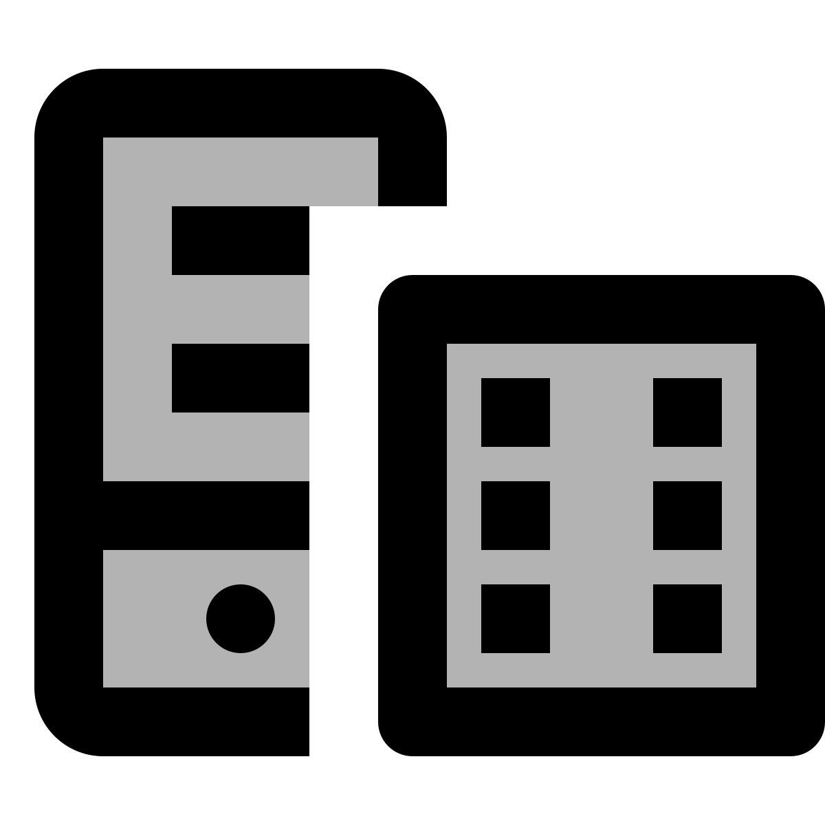 material two tone style 서버 비디오 icon