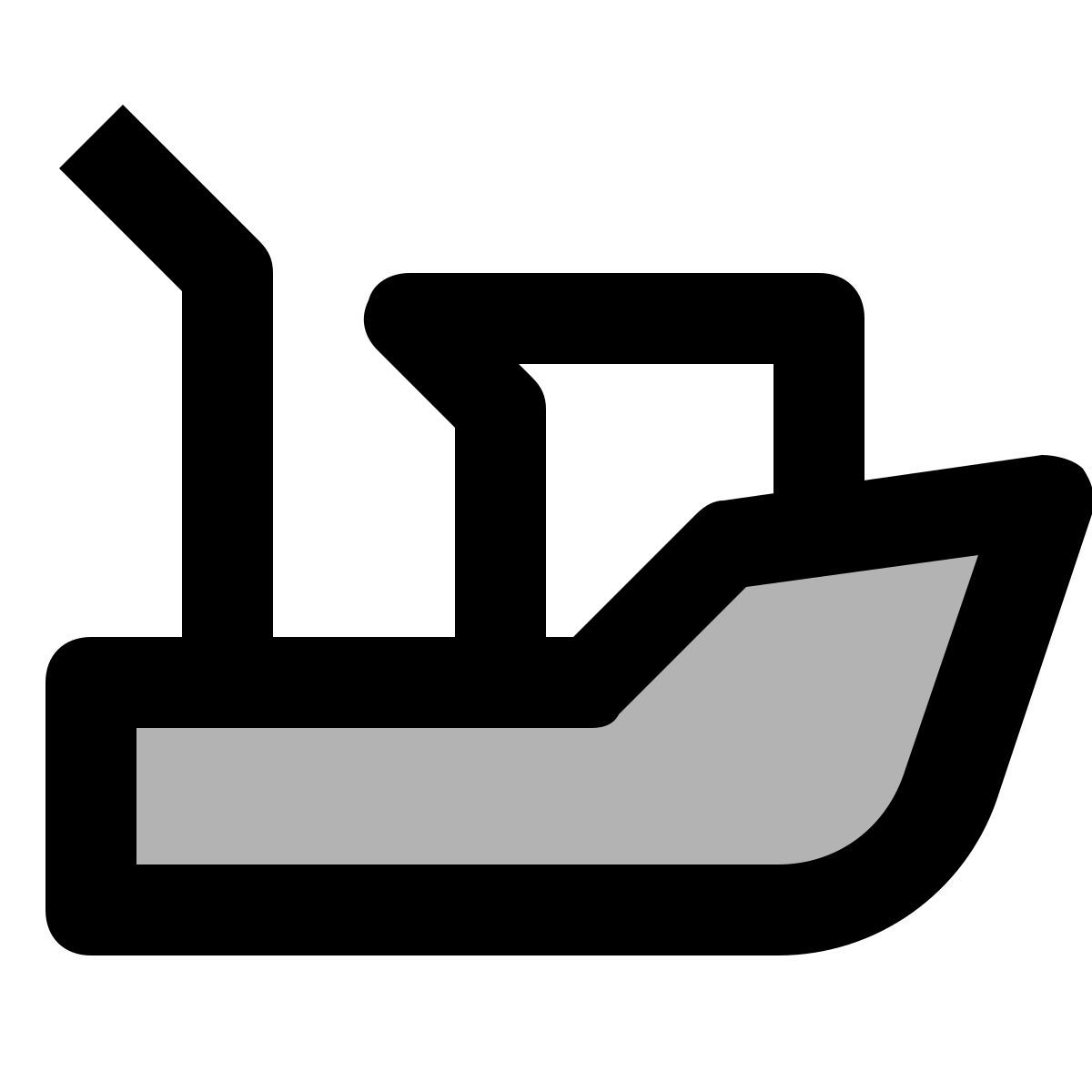 material two tone style small fishing boat icon