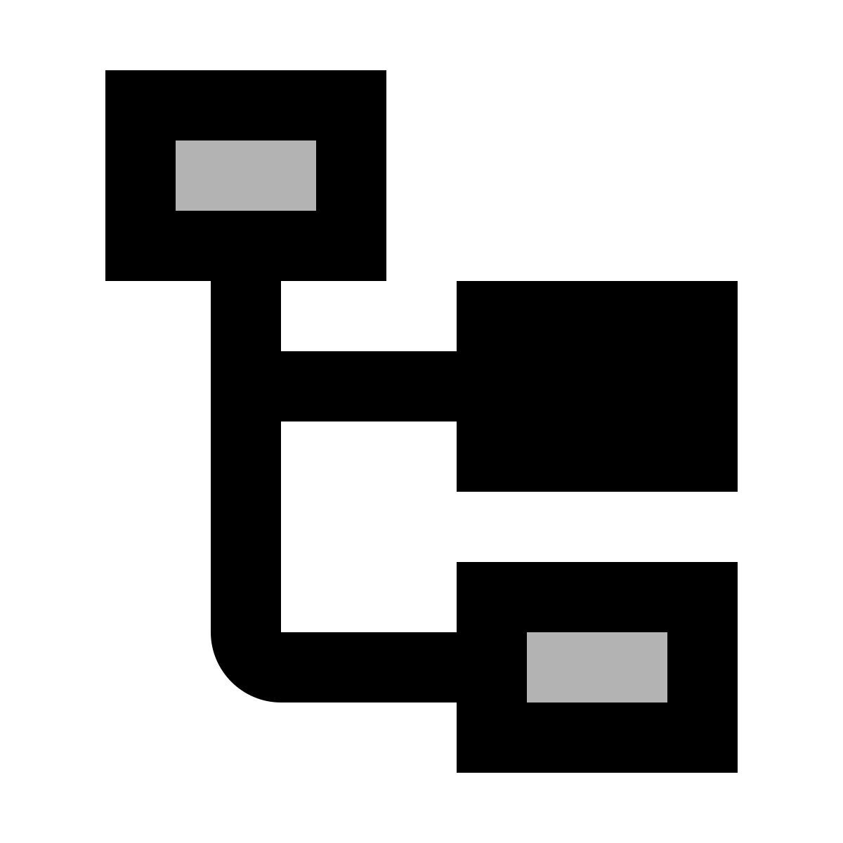 material two tone style 堆积的组织结构图突出显示第一个节点 icon