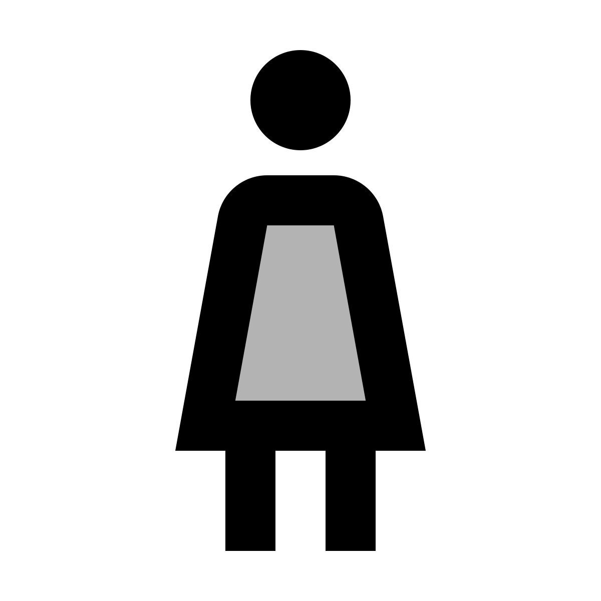 material two tone style donna in piedi icon