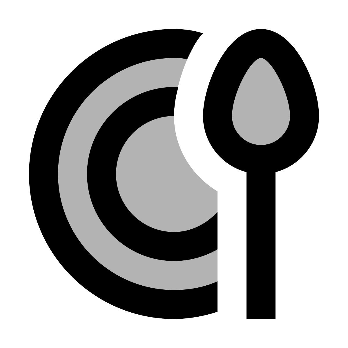 material two tone style cubiertos icon