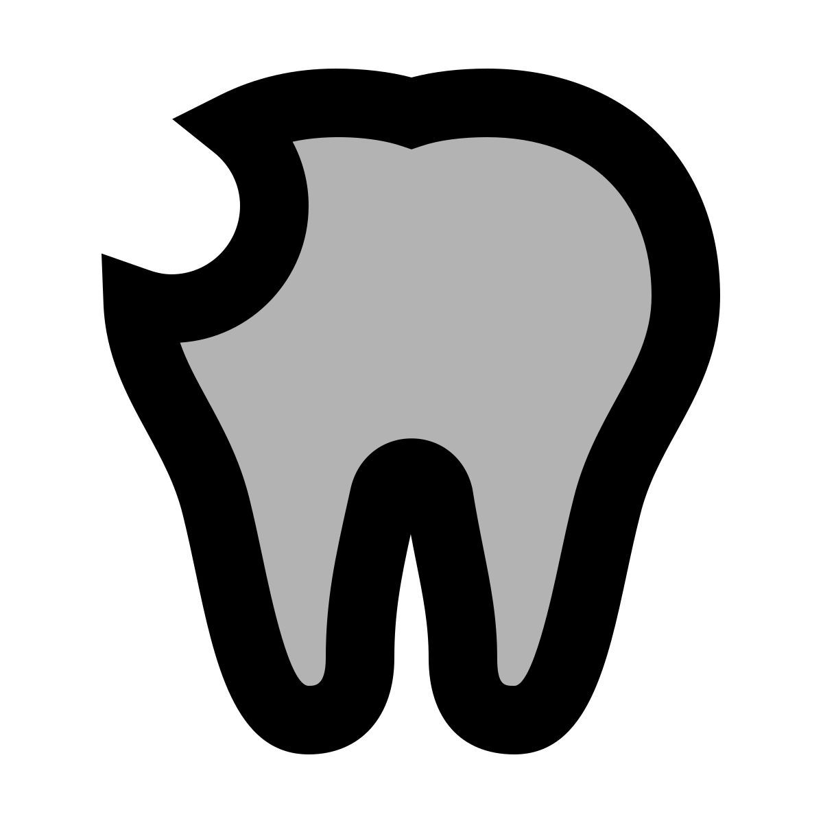 material two tone style diente roto icon