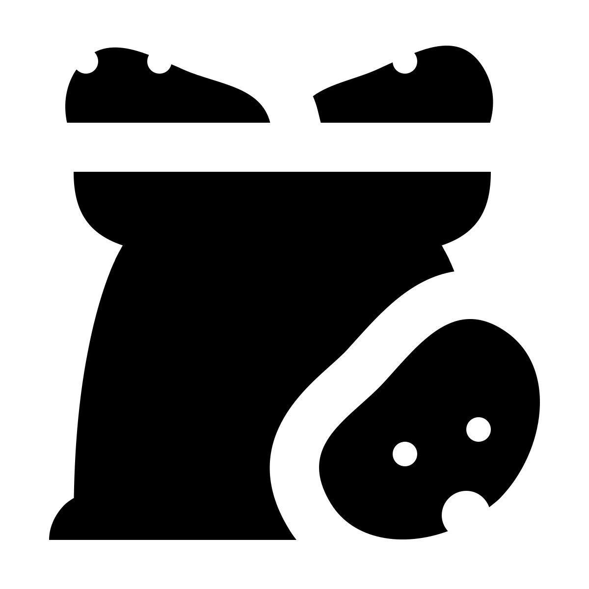 material two tone style vegetables bag icon