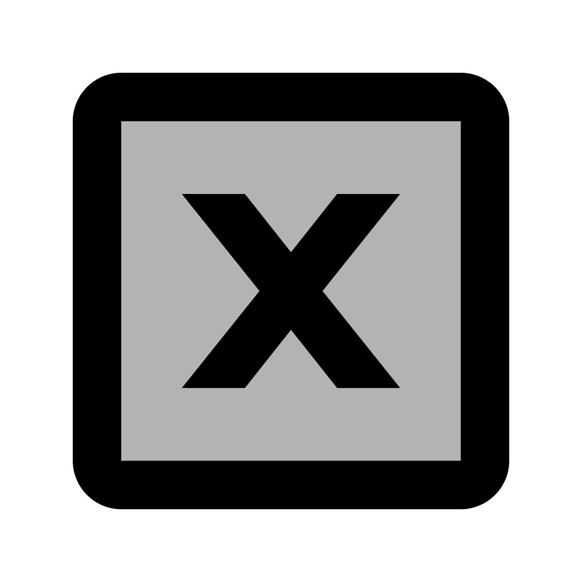 material two tone style x coordinate icon