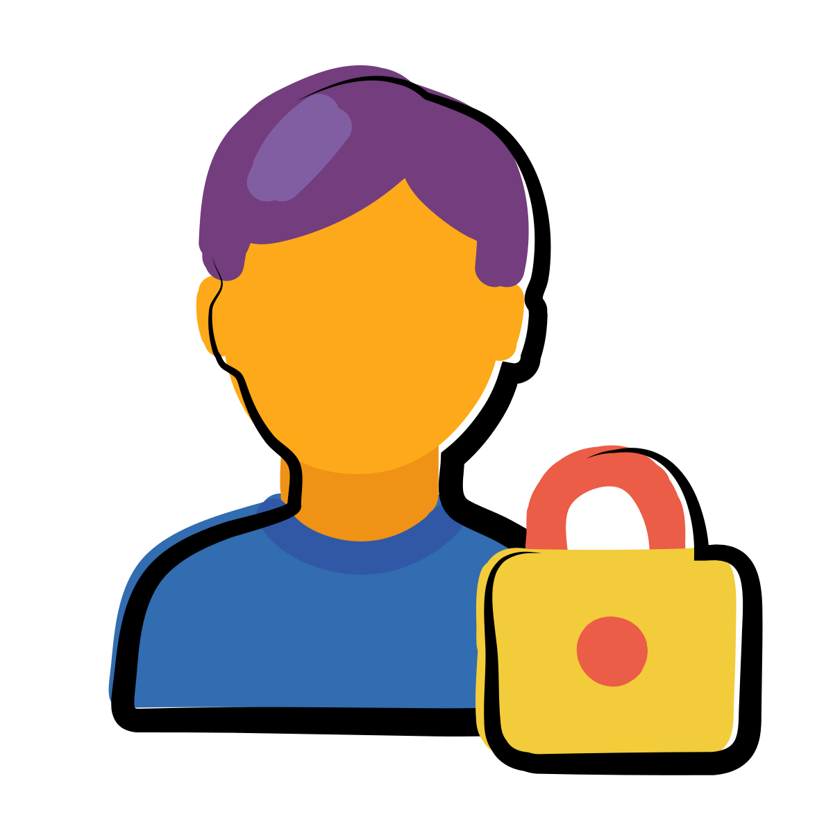 matisse style blocked account male icon