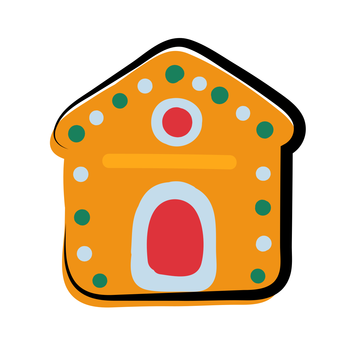 matisse style gingerbread house icon
