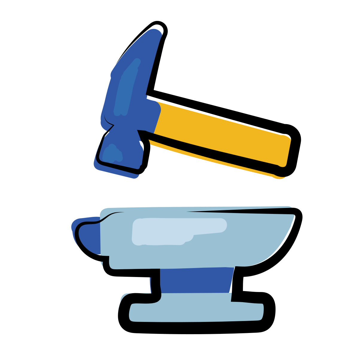 matisse style hammer and anvil icon