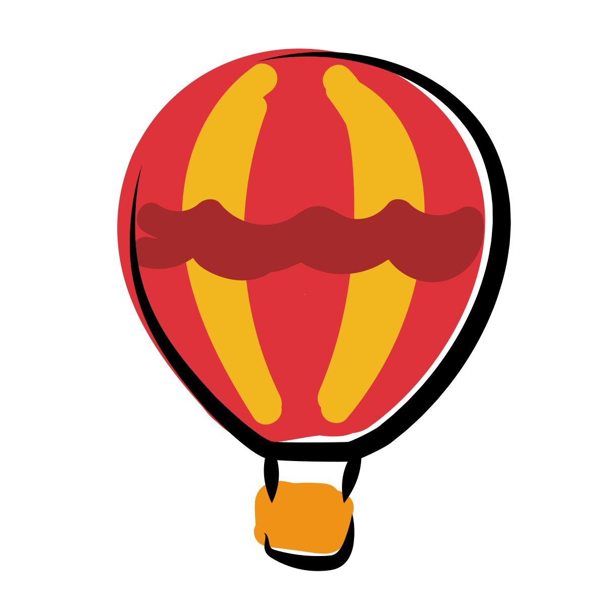matisse style heißluftballon icon
