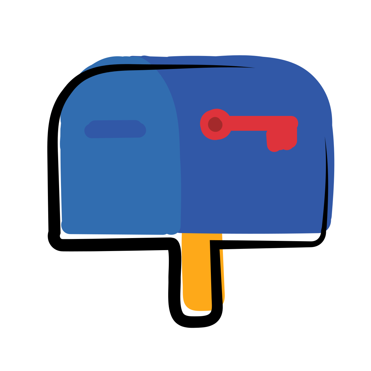 matisse style mailbox closed flag down icon