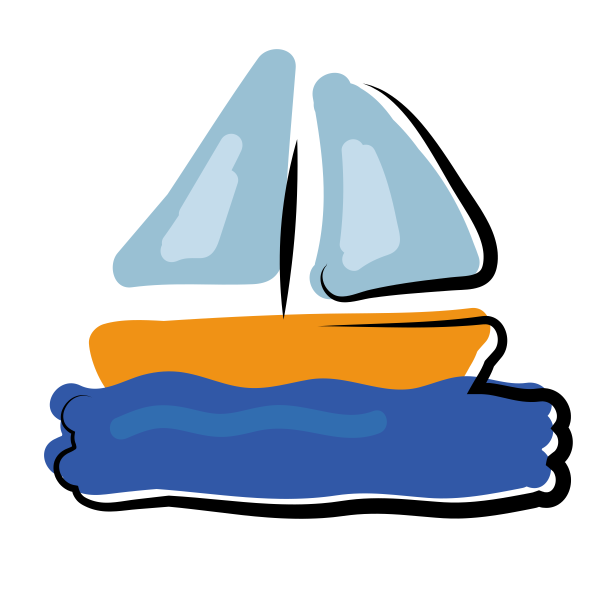 matisse style sail boat icon