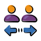 transfer between-users icon