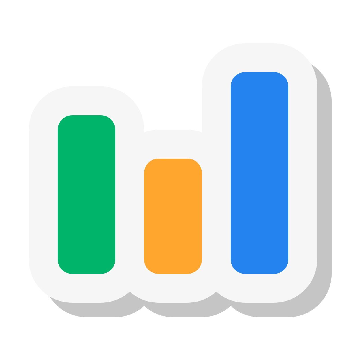 mini stickers style bar graph icon