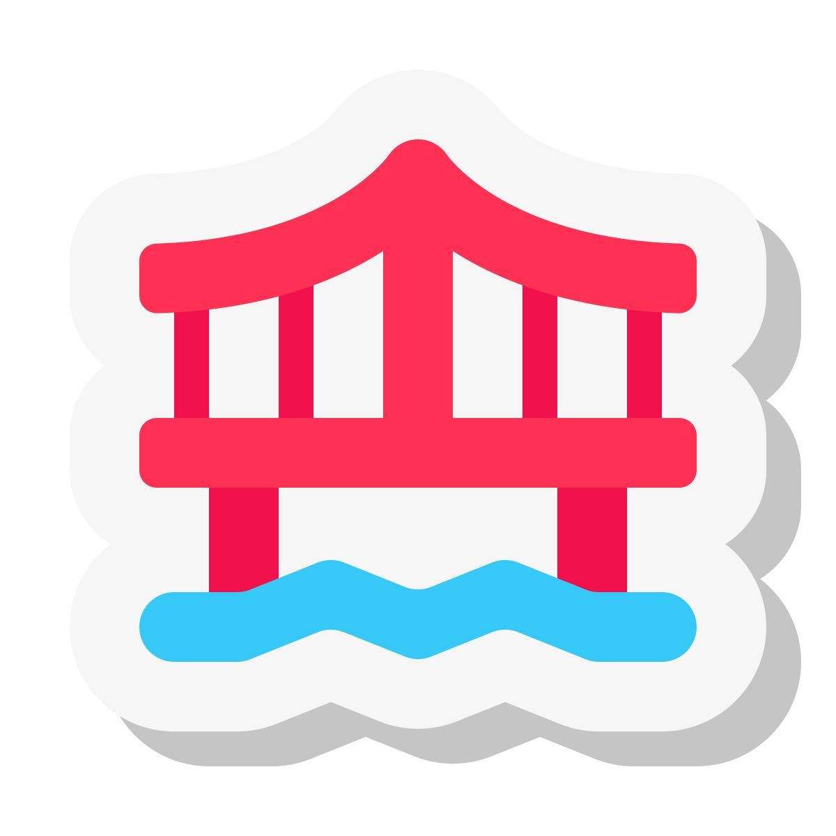 mini stickers style bridge icon