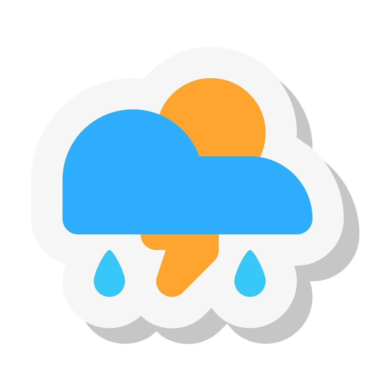 mini stickers style possibilità di pioggia icon