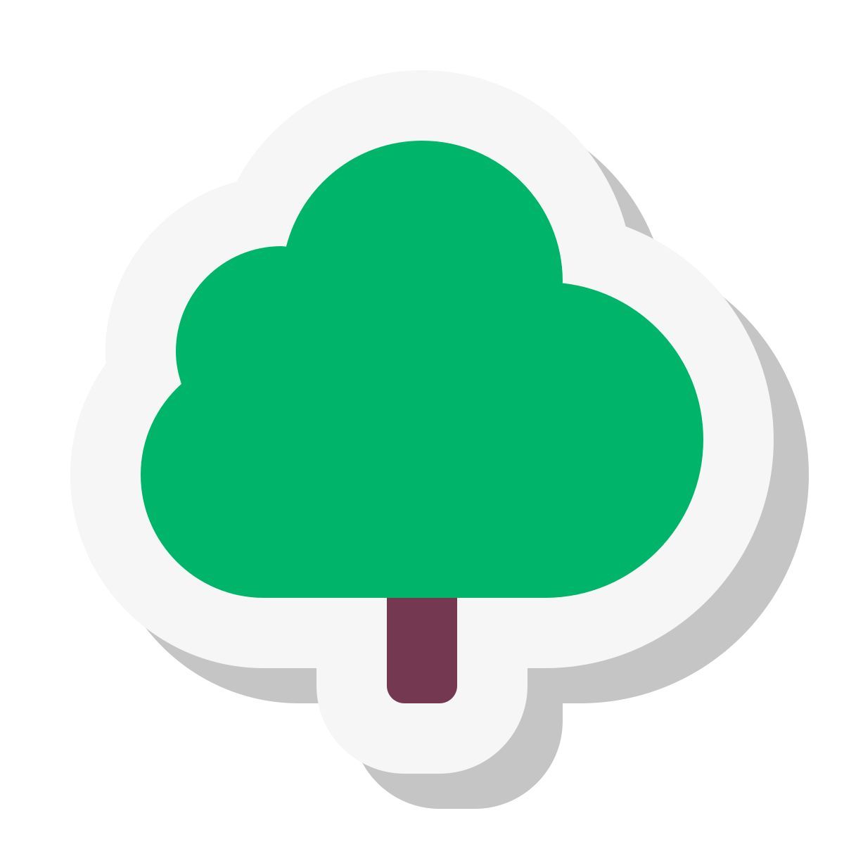 mini stickers style 낙 엽 나무 icon