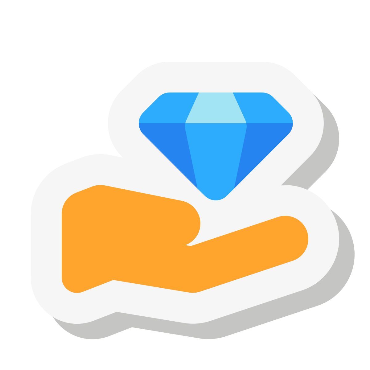 mini stickers style diamond care icon