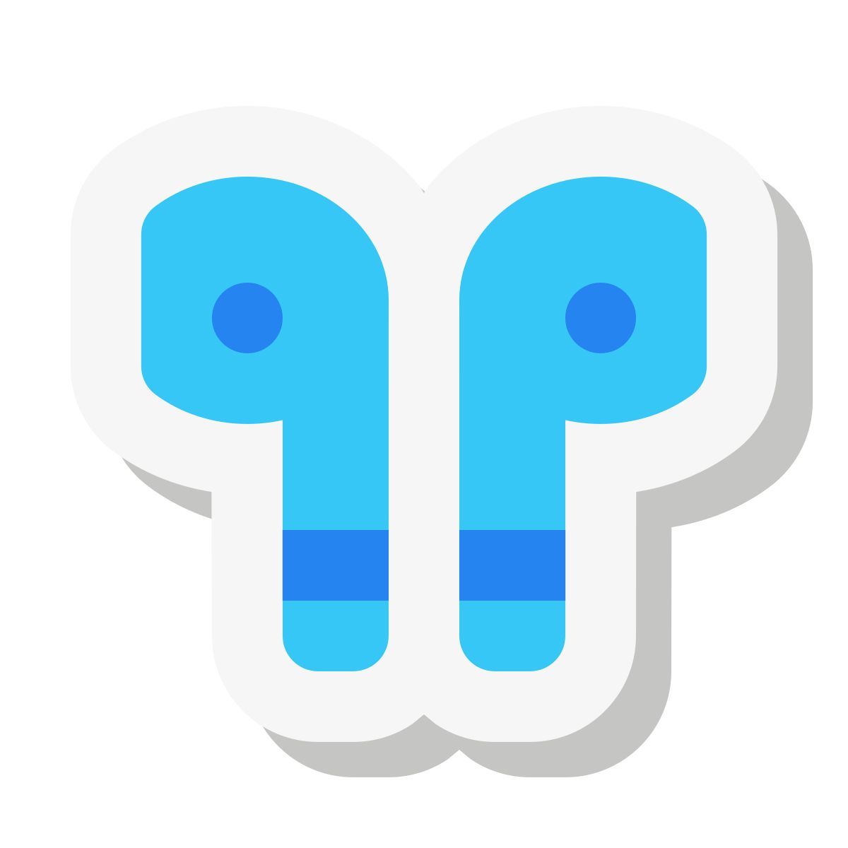 mini stickers style earbud headphones icon