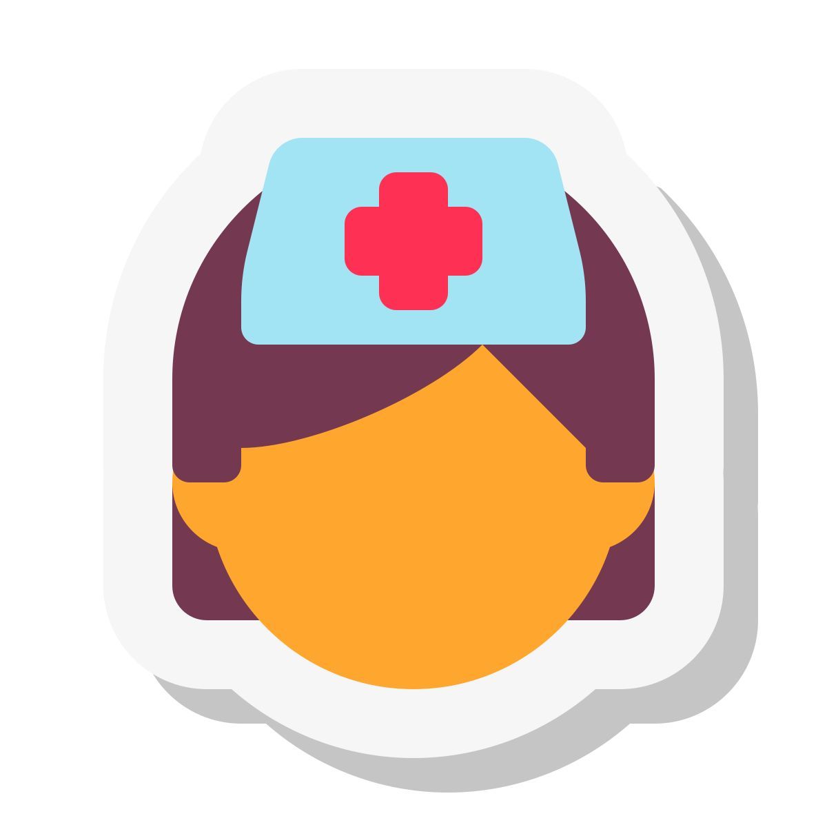 mini stickers style 간호사 여성 icon