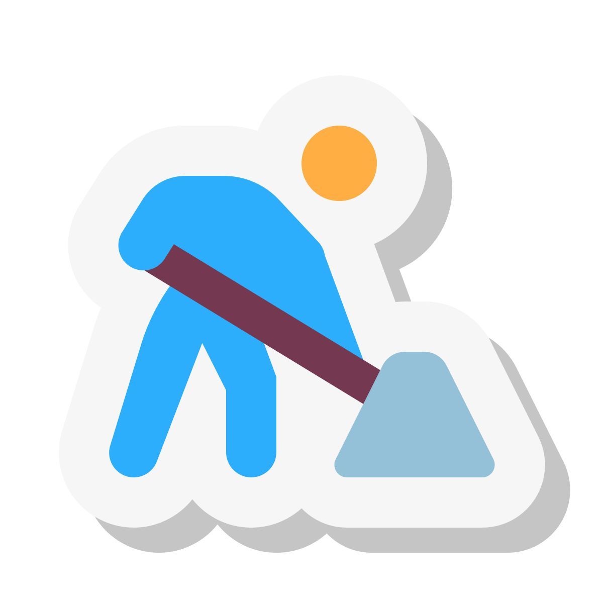 mini stickers style 도로 노동자 icon