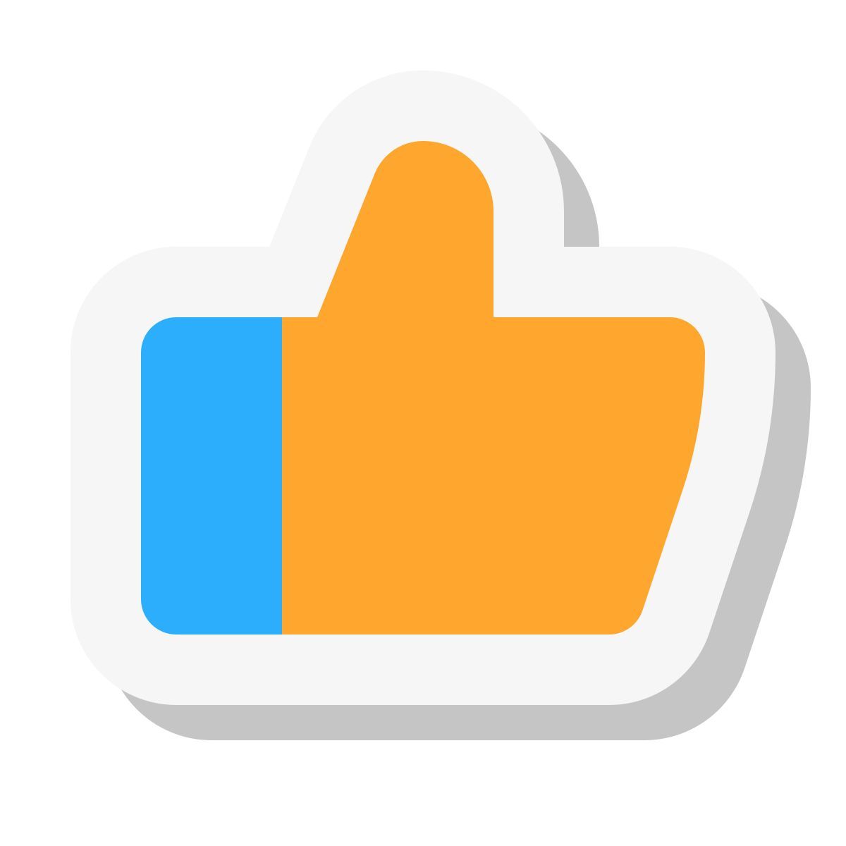 mini stickers style pollice in su icon