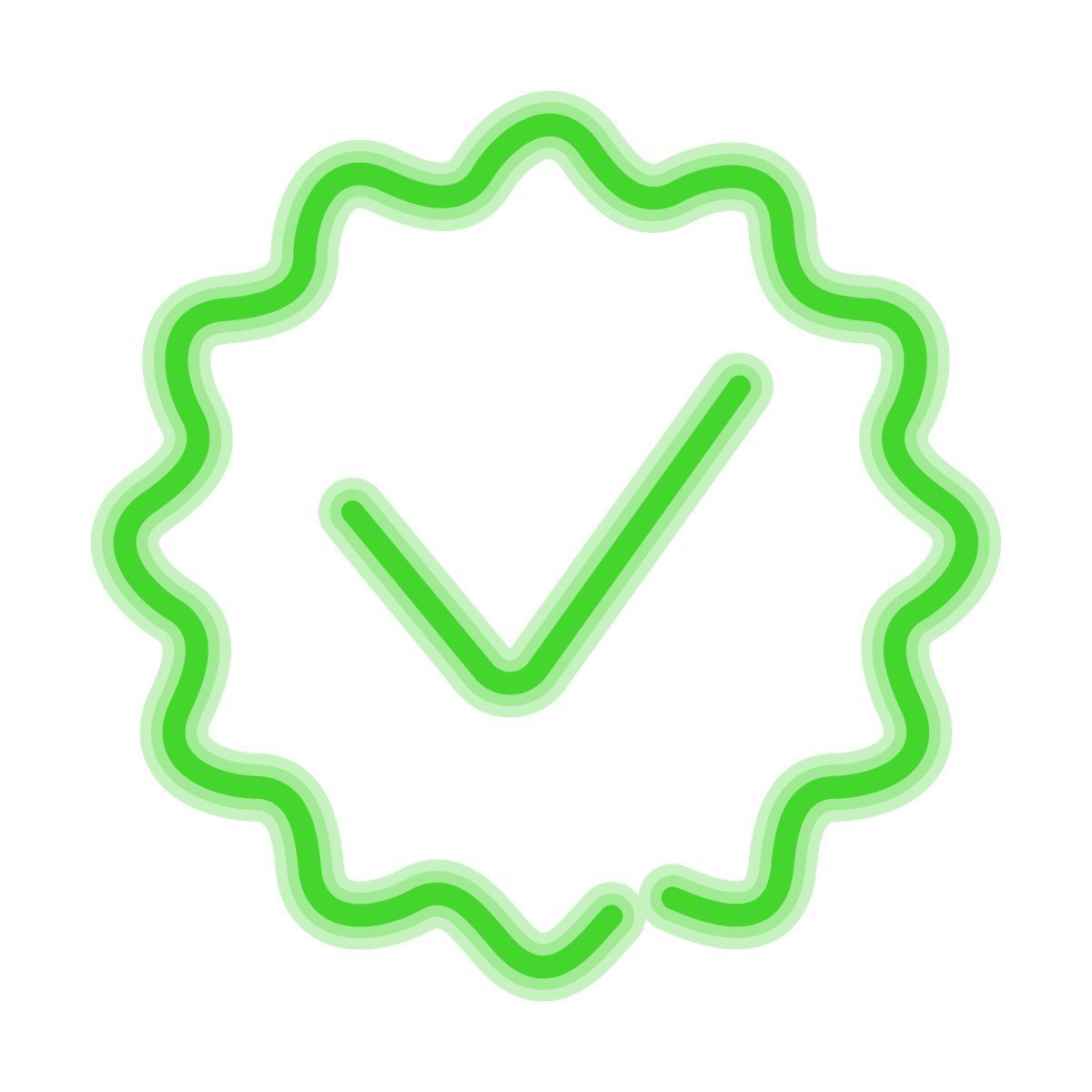 neon style approvazione icon