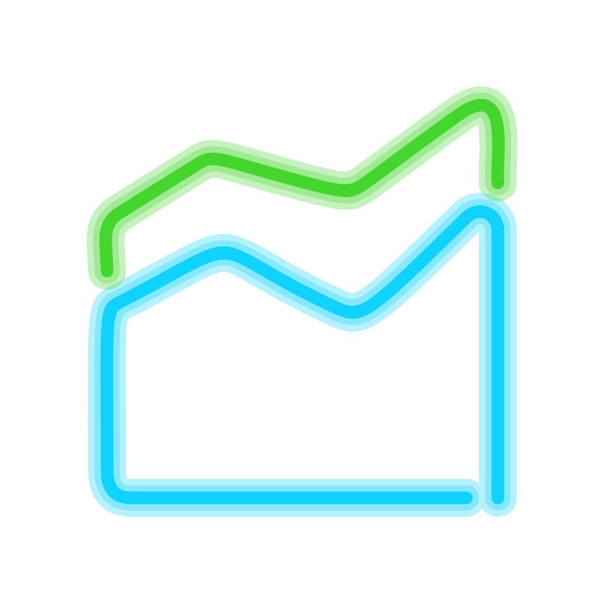 neon style grafico ad area icon