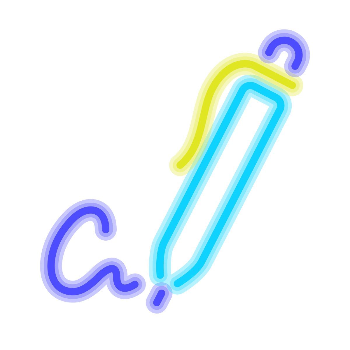 neon style 签名 icon